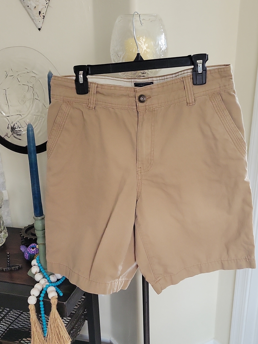 Bass Men's Khaki Flat-Front Shorts